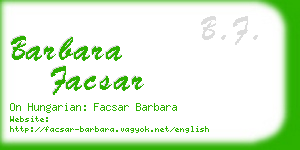 barbara facsar business card